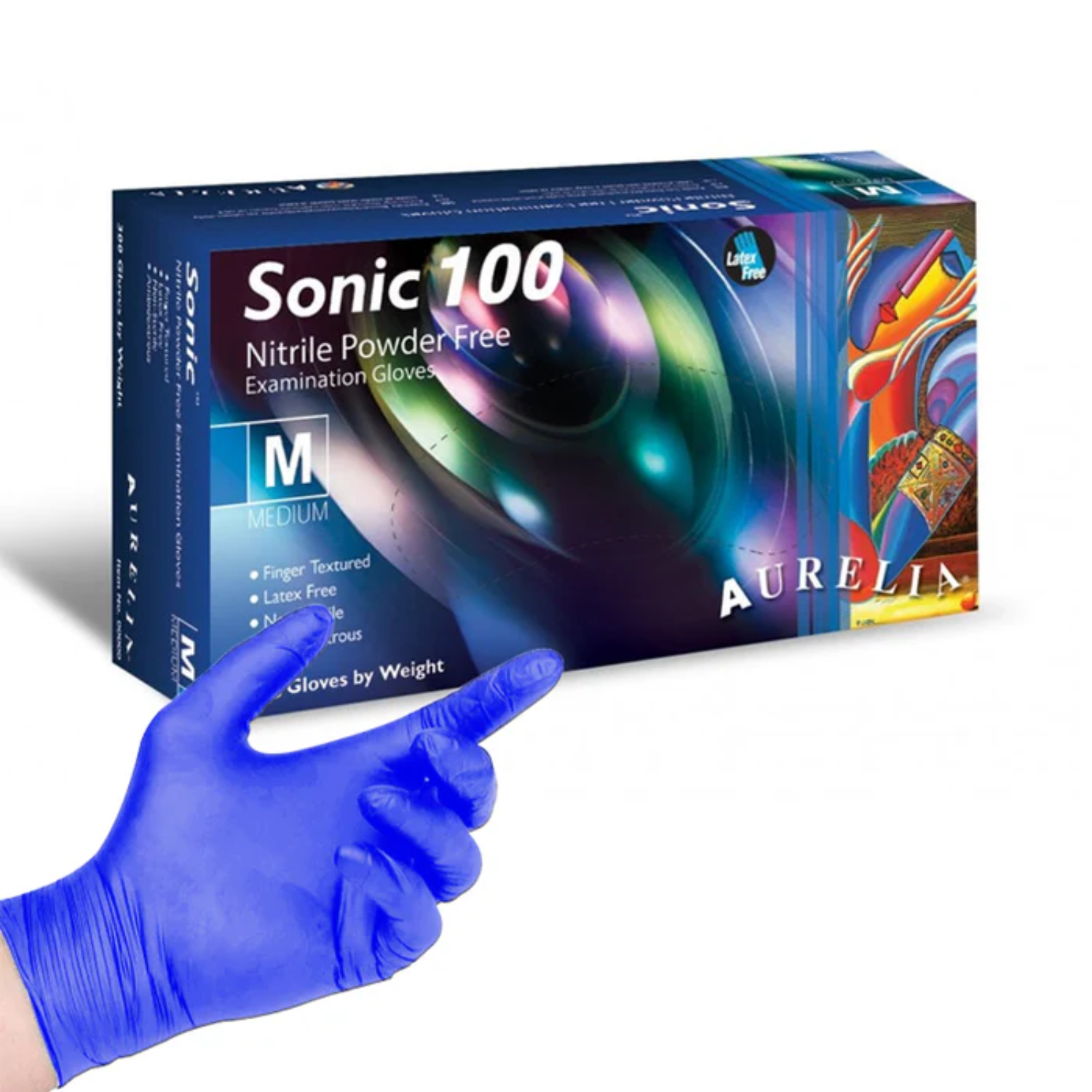 Aurelia Sonic 100 - Blue Nitrile Examination Gloves