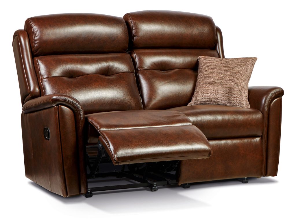 Roma Leather Reclining 2-Seater Settee